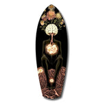 Brain Flowers Roots Surreal Glass Wall Art.