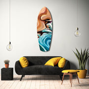 Coastal Cliffs Painterly Ocean Wave Glass Wall Art.