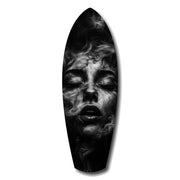 Smoke Sleeping Woman Dark Portrait Glass Wall Art.