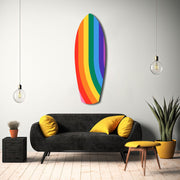 Rainbow Pride Stripes Vibrant Glass Wall Art.