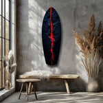 Lava Crack Black Stone Glow Glass Wall Art.