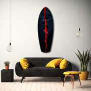 Lava Crack Black Stone Glow Glass Wall Art.