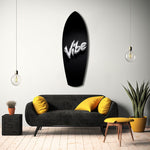 Vibe Feather Typography Minimal Glass Wall Art.