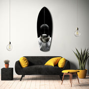 Fencer Mask Sword Athletic Glass Wall Art.