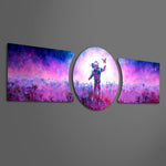 Astronaut and Butterfly Pink Dream 3 Piece Glass Wall Art