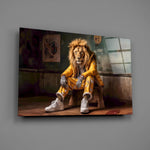 Yellow Jacket King Glass Wall Art || Designer Collection