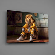 Yellow Jacket King Glass Wall Art || Designer Collection