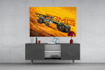 AMG's Fire Yellow Speed Glass Wall Art || Designer Collection