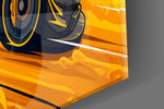 AMG's Fire Yellow Speed Glass Wall Art || Designer Collection