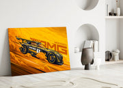 AMG's Fire Yellow Speed Glass Wall Art || Designer Collection