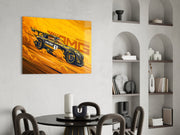 AMG's Fire Yellow Speed Glass Wall Art || Designer Collection