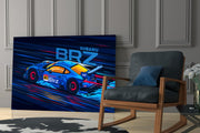 Subaru BRZ Blue Speed Glass Wall Art || Designer Collection