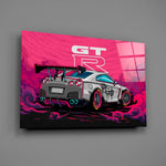 GT-R Pink Storm Glass Wall Art || Designer Collection