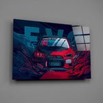 EVO X Red Storm Glass Wall Art || Designer Collection