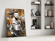 MMA Fighter Glass Wall Art || Designer Collection