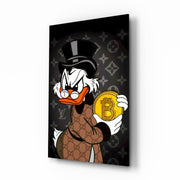 Crypto Rich Scoundrel Glass Wall Art || Designer Collection