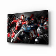 Comic Hero Squad Glass Wall Art || Designer Collection