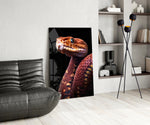 Red Stare Viper Glass Wall Art || Designer Collection