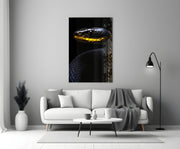Black and Yellow Viper Glass Wall Art || Designer Collection