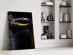 Black and Yellow Viper Glass Wall Art || Designer Collection