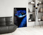 Eyes of the Blue Viper Glass Wall Art || Designer Collection