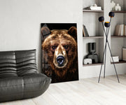 Bear, the Wise Man of the Forest Glass Wall Art || Designer Collection