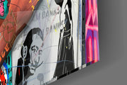 Neo-Expressionist Street Art Glass Wall Art || Designer Collection