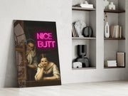 Neon Girl Funny Window Glass Wall Art || Designer Collection