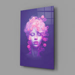Pink Bubbles Glass Wall Art || Designer Collection