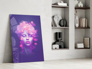 Pink Bubbles Glass Wall Art || Designer Collection