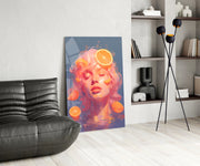 Orange Bubbles Glass Wall Art || Designer Collection