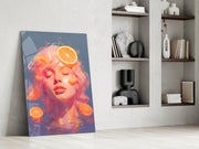 Orange Bubbles Glass Wall Art || Designer Collection