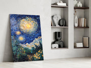 Starry Night Review Glass Wall Art || Designer Collection