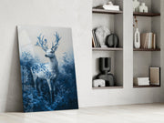 Blue Deer Glass Wall Art || Designer Collection