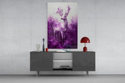 Purple Deer Glass Wall Art || Designer Collection