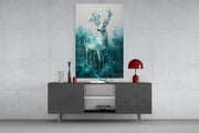 Mint Deer Glass Wall Art || Designer Collection