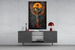 Winged God Glass Wall Art || Designer Collection