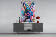 Graffiti Rabbit Glass Wall Art || Designer Collection