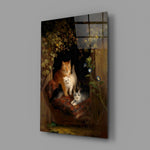 Family in the Window Glass Wall Art || Designer Collection