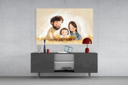 Little Holy Family Glass Wall Art || Designer Collection