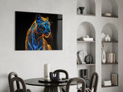 Neon Jaguar Glass Wall Art || Designer Collection