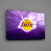 Los Angeles Lakers: Purple Flash  Glass Wall Art || Designer Collection