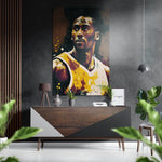 Gele shirt Basketbal speler – Dibond Schilderij