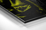Gele hoodie dj gorilla – Dibond Schilderij