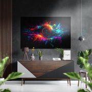 Wervelende Vortex kleur spetters – Dibond Schilderij