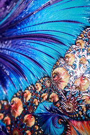 3D-Reliefgemälde – Bunte Spirale – Türkis, Violett & Magenta – Luxuriöse Wanddekoration