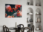 Flamingos Glass Wall Art.