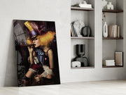 Female Clown Glass Wall Art.