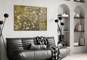 White Flowers Glass Wall Art.