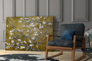 White Flowers Glass Wall Art.